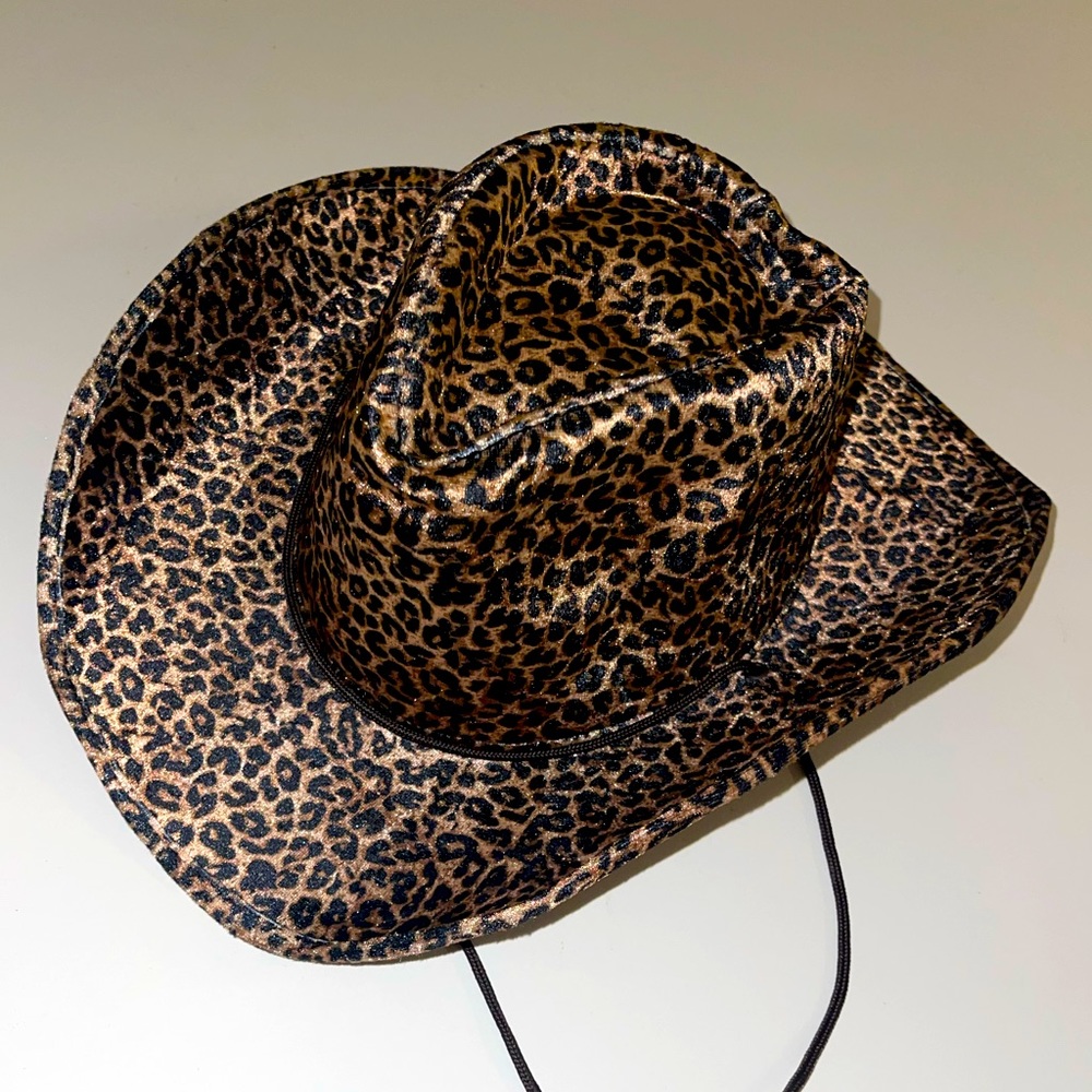 Cheetah Print Velvet Cowboy Hat